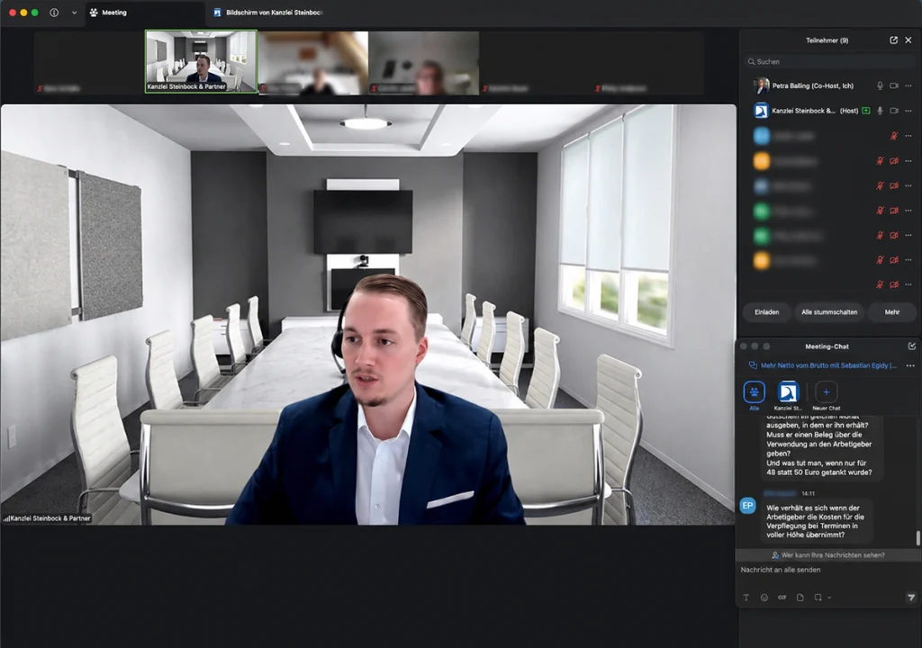 Steuerberater Sebastian Egidy präsentiert live im Online-Webinar
