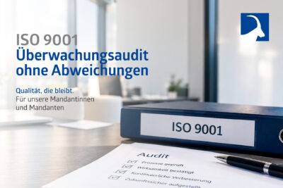 ISO 9001 – Überwachungsaudit bei Steinbock & Partner ohne Abweichungen